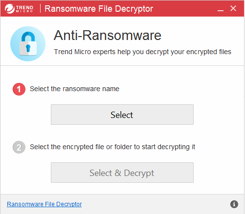Trend Micro Anti Ransomware File Decryptor